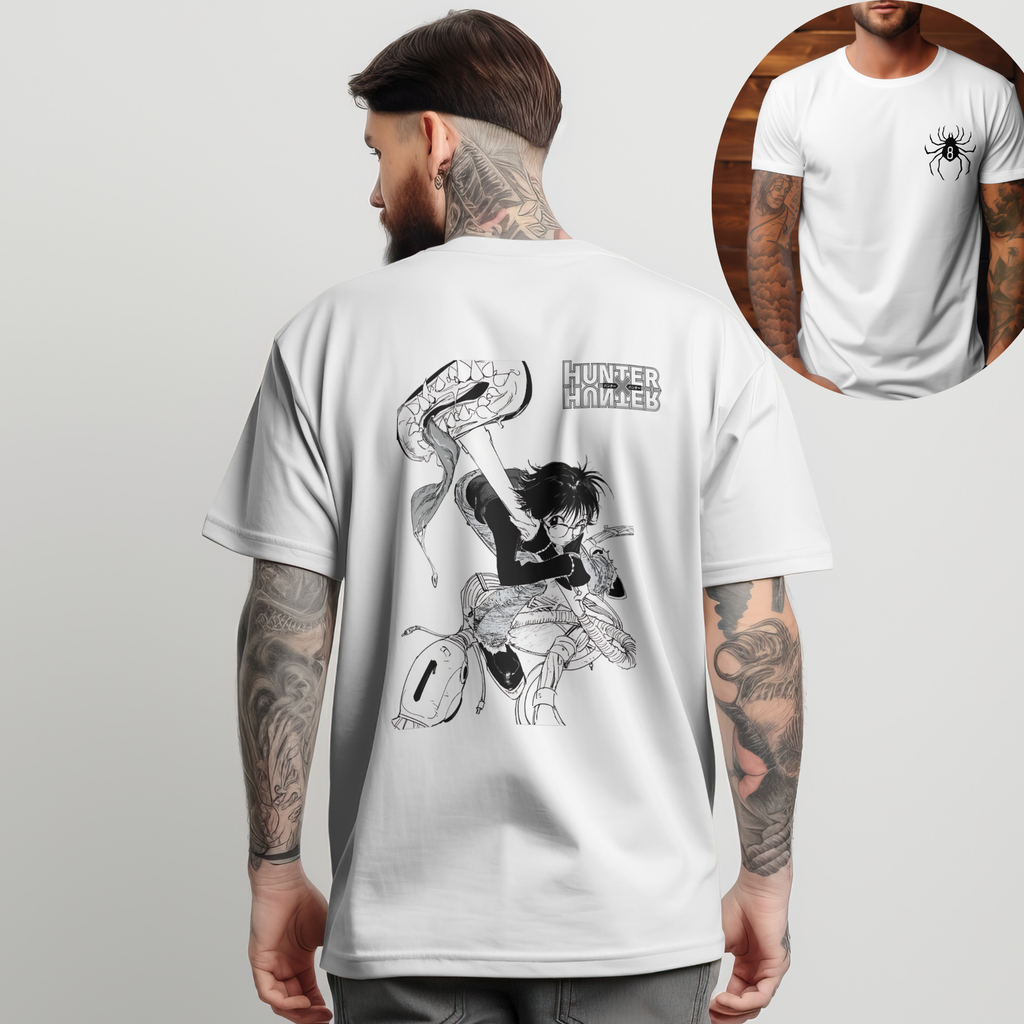 Hunter x Hunter Shizuku Phantom Troupe graphic tee on Comfort Colors 1717, oversized anime streetwear for men and women.