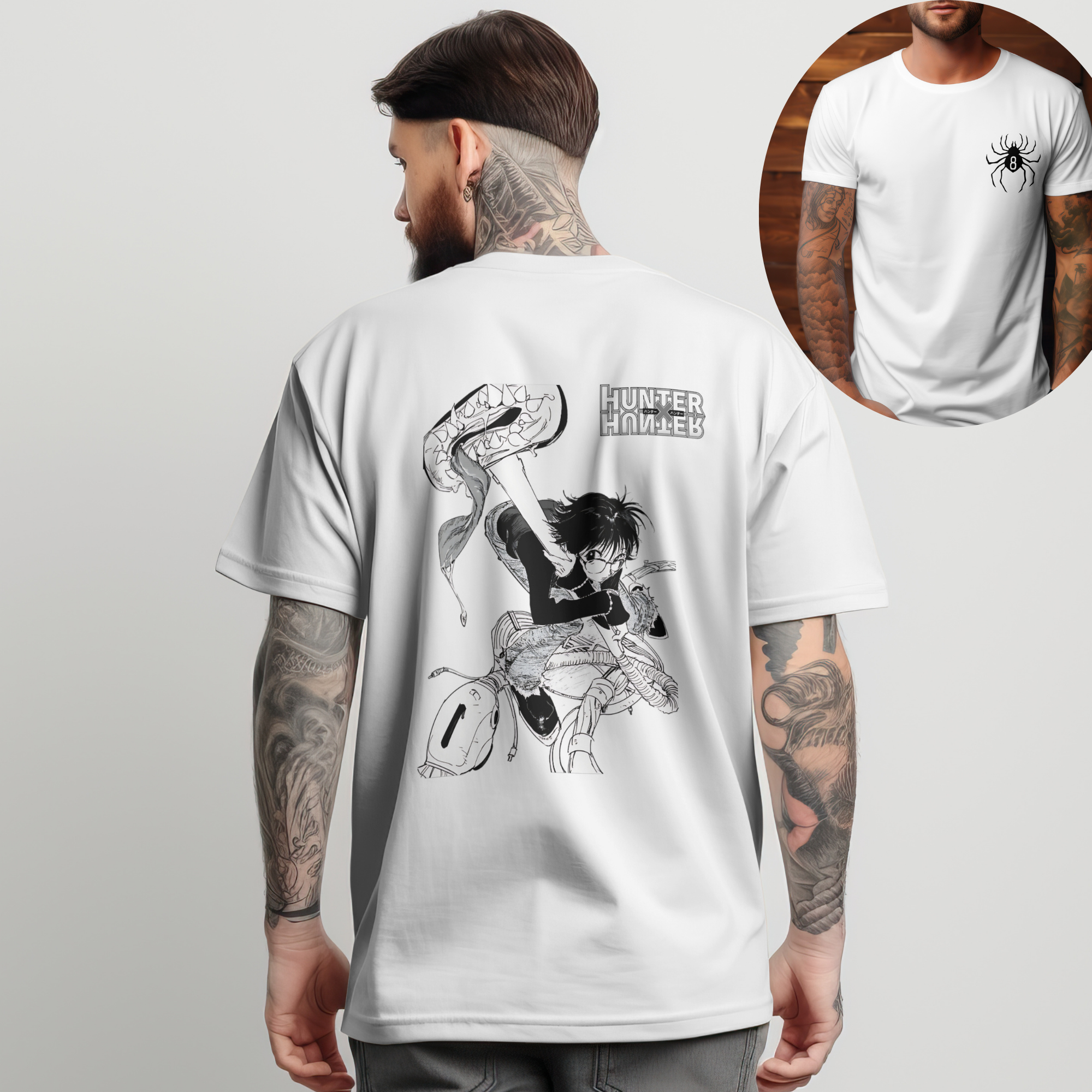 Hunter x Hunter Shizuku Phantom Troupe graphic tee on Comfort Colors 1717, oversized anime streetwear for men and women.