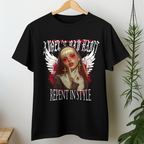 Angel's Bad Habit Gothic Nun T-Shirt with Occult Horror graphic and angel wings.