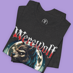 Dark Fantasy apparel featuring a fearsome werewolf against a giant full moon.
