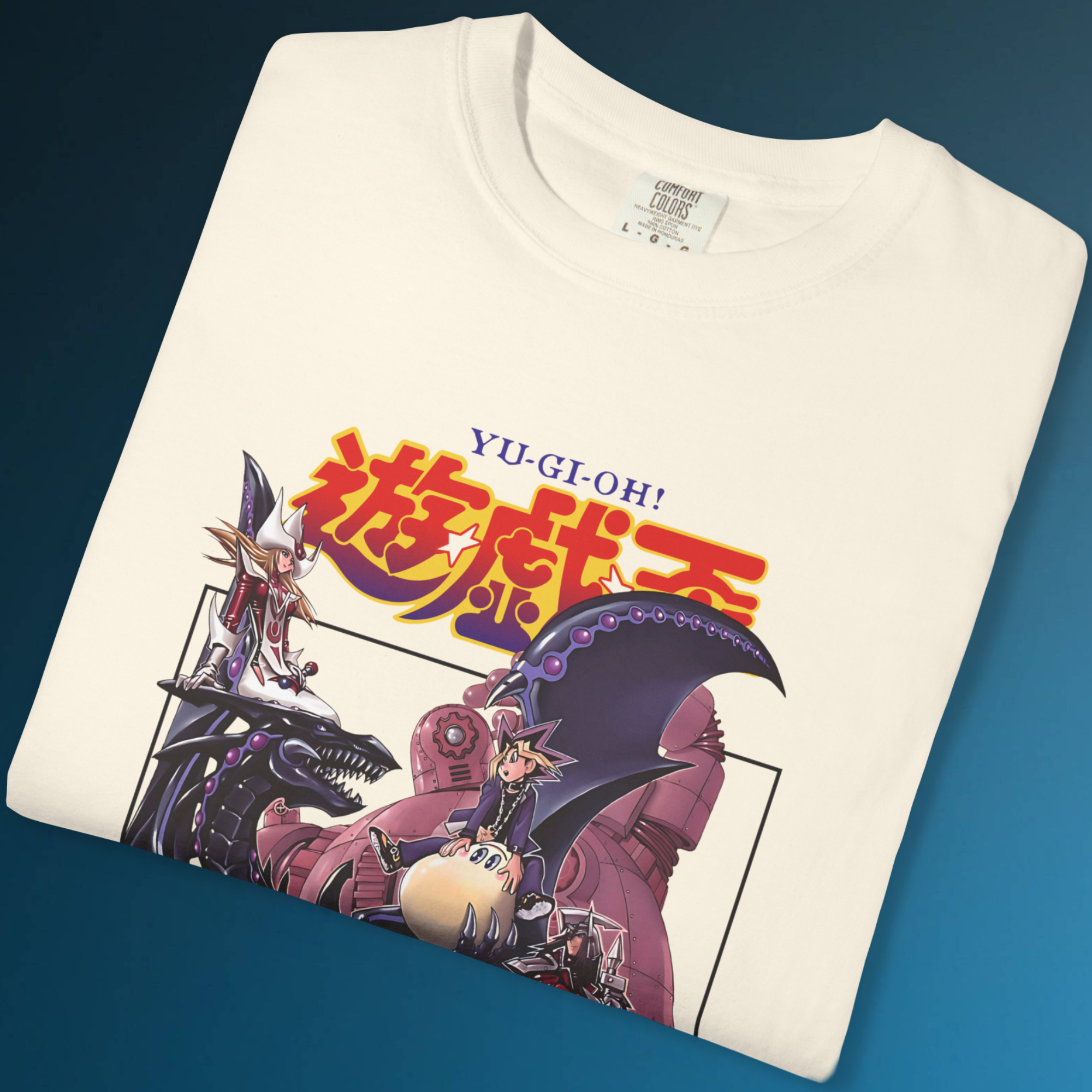 "Vintage style Yu-Gi-Oh shirt for anime fans with Dark Magician duel theme"