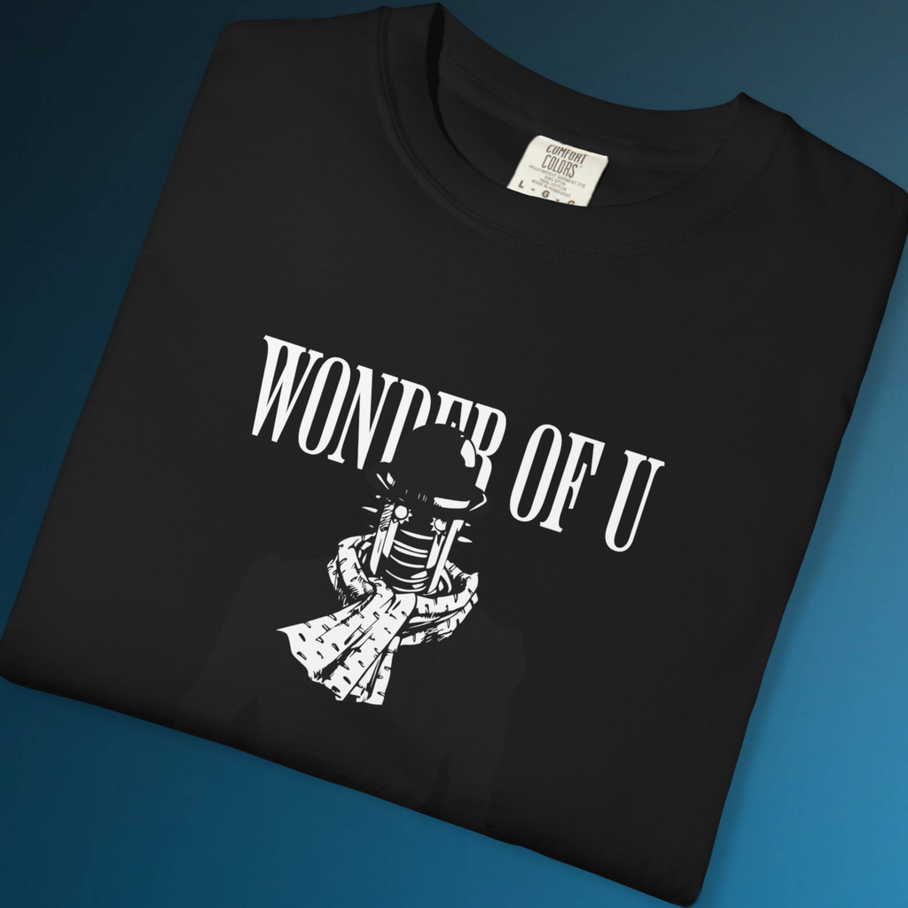 Black JoJo manga shirt featuring Wonder of U Stand design from JoJolion