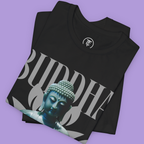 Mindfulness Gift T-shirt featuring a detailed Jade Buddha and the text Peace, Wisdom, Awakening.