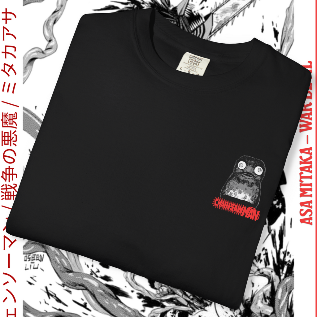 "Manga-inspired Chainsaw Man War Devil shirt featuring Asa Mitaka artwork for otaku streetwear fashion"