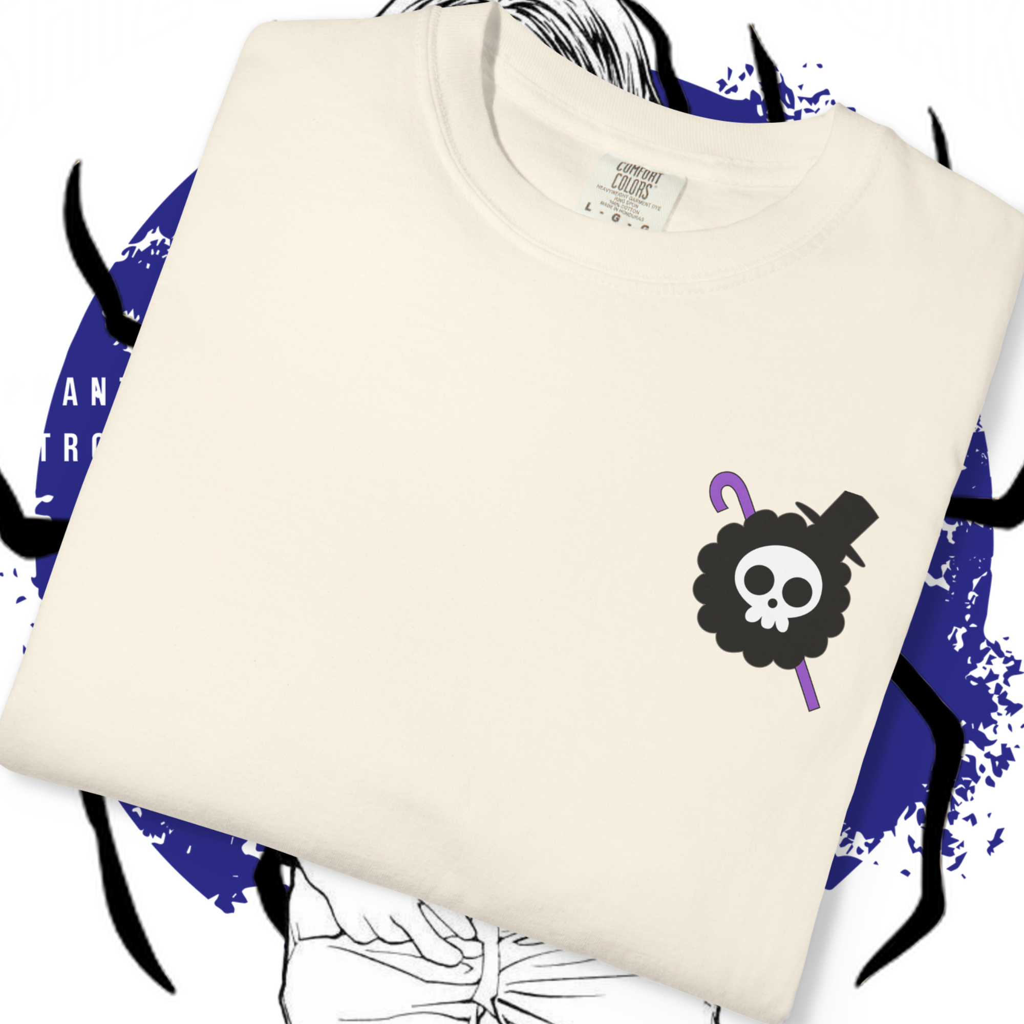 "Stylish anime t-shirt with Brook One Piece piano illustration for collectors"