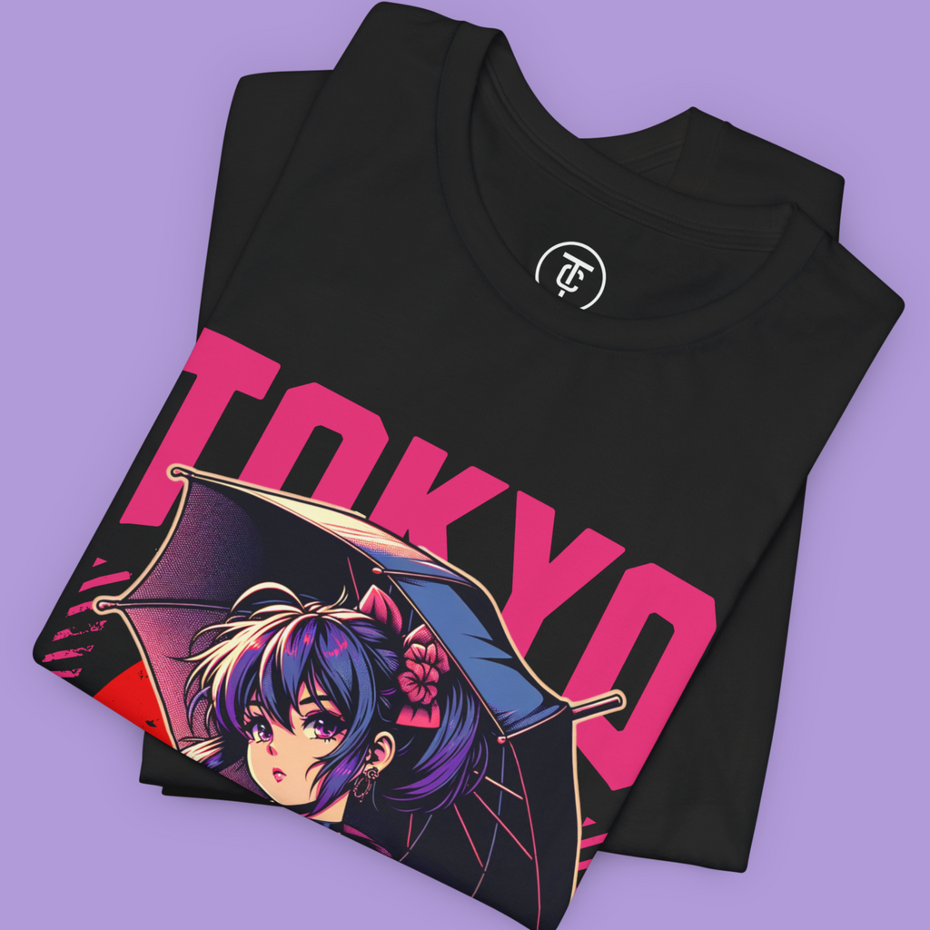 "Unisex anime graphic tee Tokyo Nocturnal with otaku and manga aesthetic"
