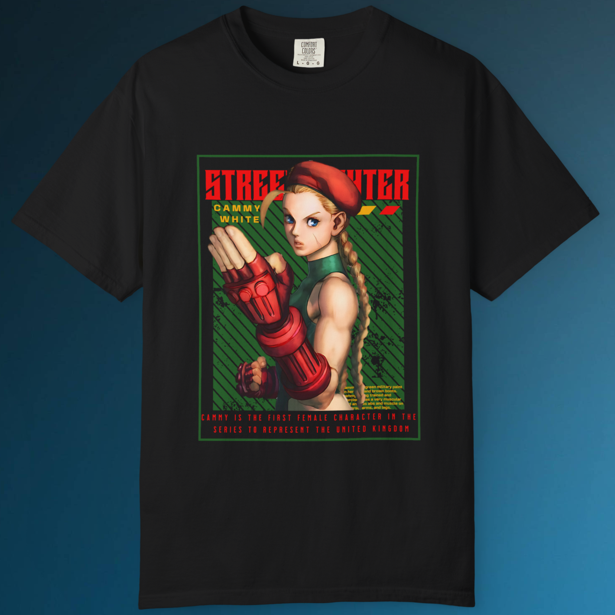 Street Fighter Cammy graphic tee for gamers, otaku, and collectors
