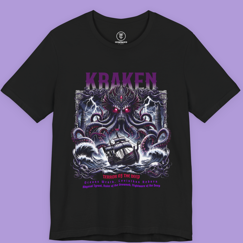 Unisex Mythology T-shirt for Gamer and Piratecore fans.