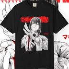 Stylish unisex anime shirt with Makima illustration, perfect for manga and streetwear lovers.