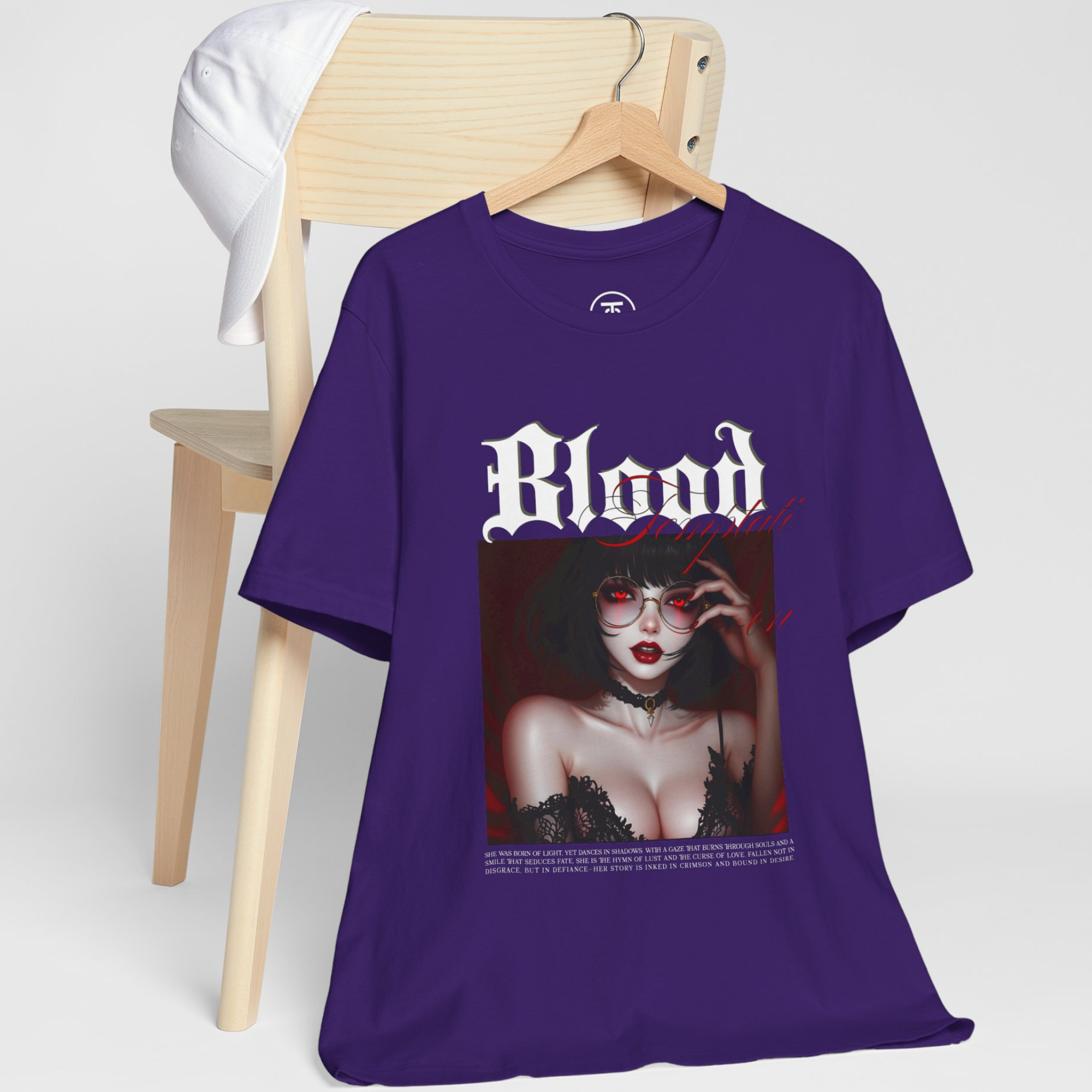 Sexy Anime Graphic Tee with red and black aesthetic ideal for E-Girl style.