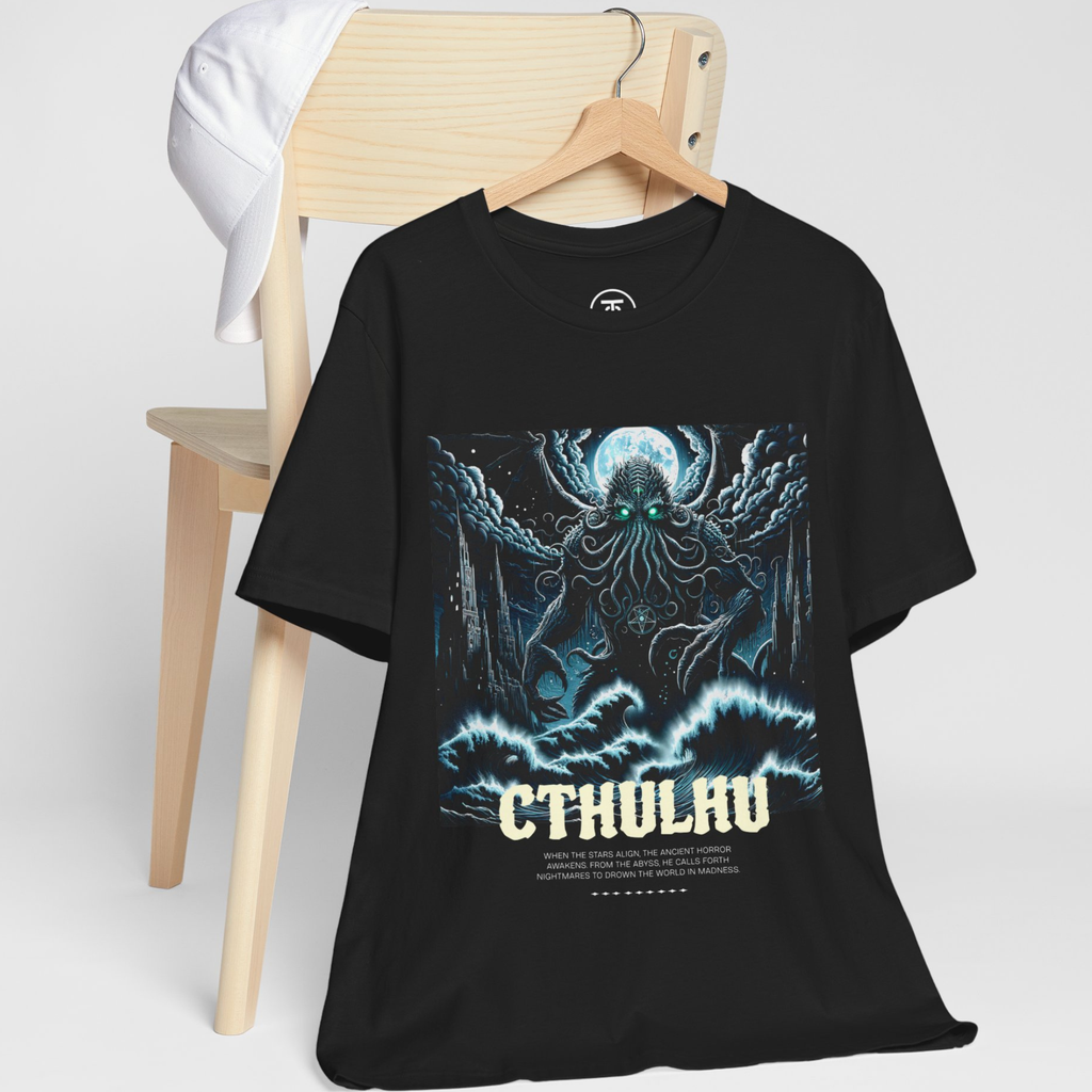 "Alternative fashion tee featuring mythic Cthulhu illustration – streetwear aesthetic by Ironchain19"