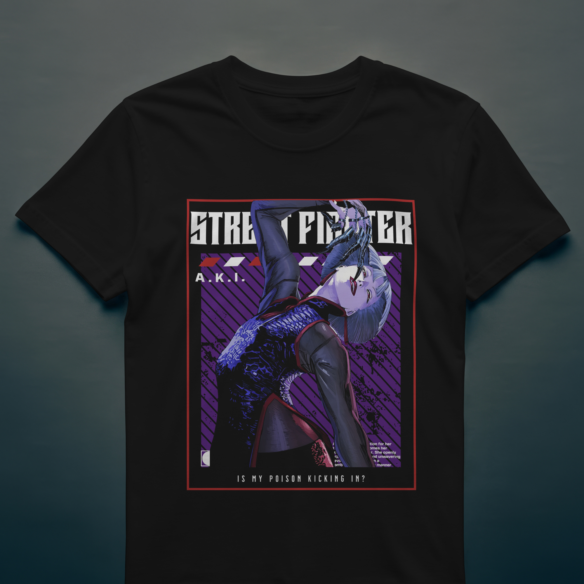Street Fighter 6 A.K.I. fashion t-shirt, perfect for gamers and anime collectors
