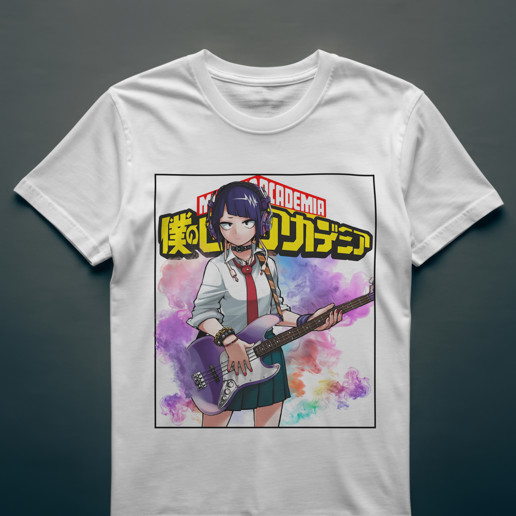 Unique anime gift t-shirt featuring Kyouka Jirou, perfect for manga fans and music lovers.