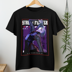 Unisex cotton t-shirt for fighting game fans with A.K.I. dark anime illustration