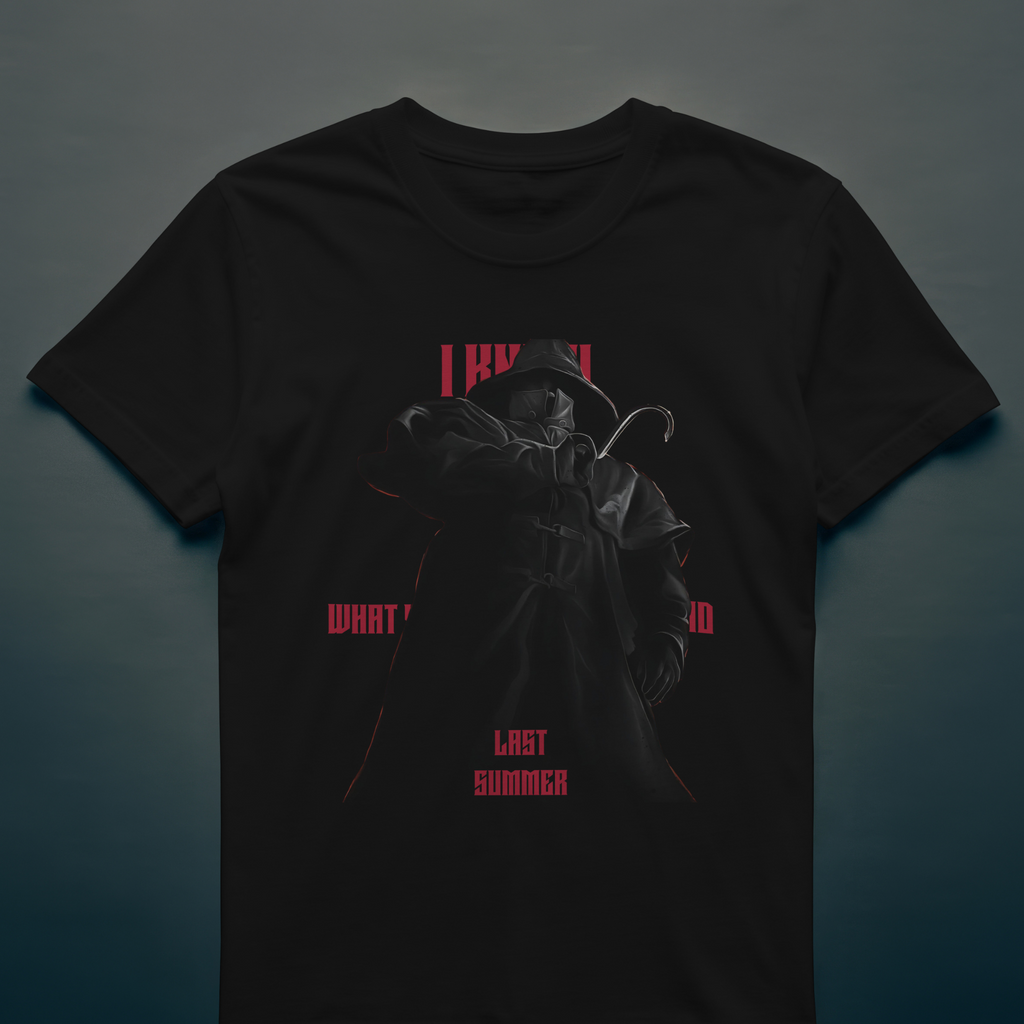 Horror aesthetic streetwear shirt showcasing I Know What You Did Last Summer retro vibe.