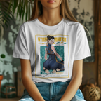 "Anime streetwear t-shirt with Chun-Li design, perfect for cosplay and gamers"