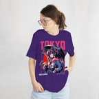 "Manga inspired Tokyo Nocturnal shirt with vibrant neon colors for anime lovers"