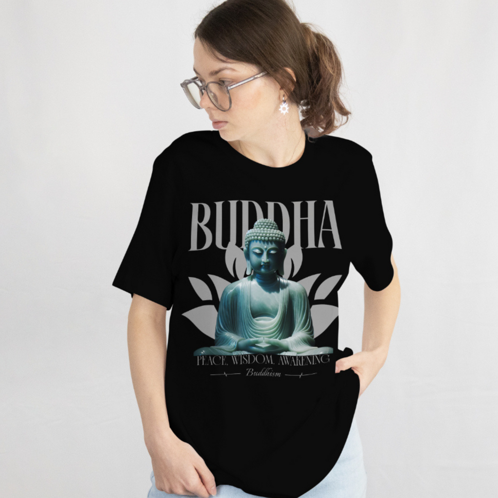 Philosophical Apparel with awakening theme and a tranquil Asian culture graphic.