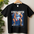 Black graphic tee featuring Mike Bison from Street Fighter, perfect gaming fashion streetwear
