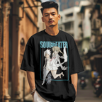 Unisex anime T-shirt with Soul Eater characters Maka and Soul, lightweight and perfect for daily wear.