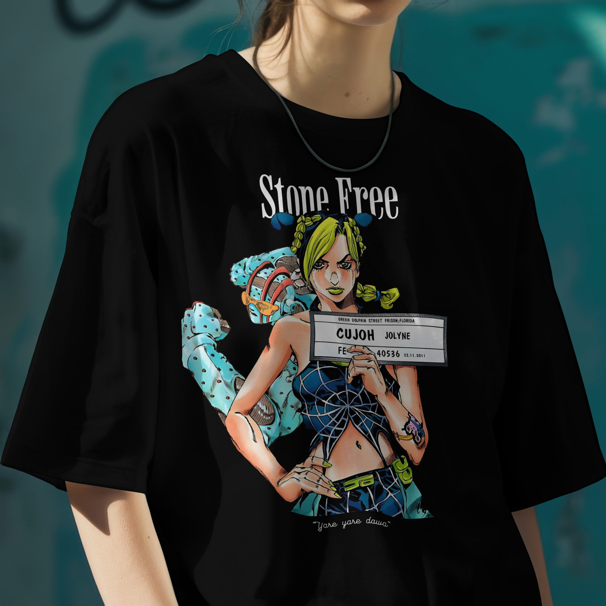 Unisex JoJo Stone Ocean anime shirt featuring Jolyne Cujoh with iconic manga style art.