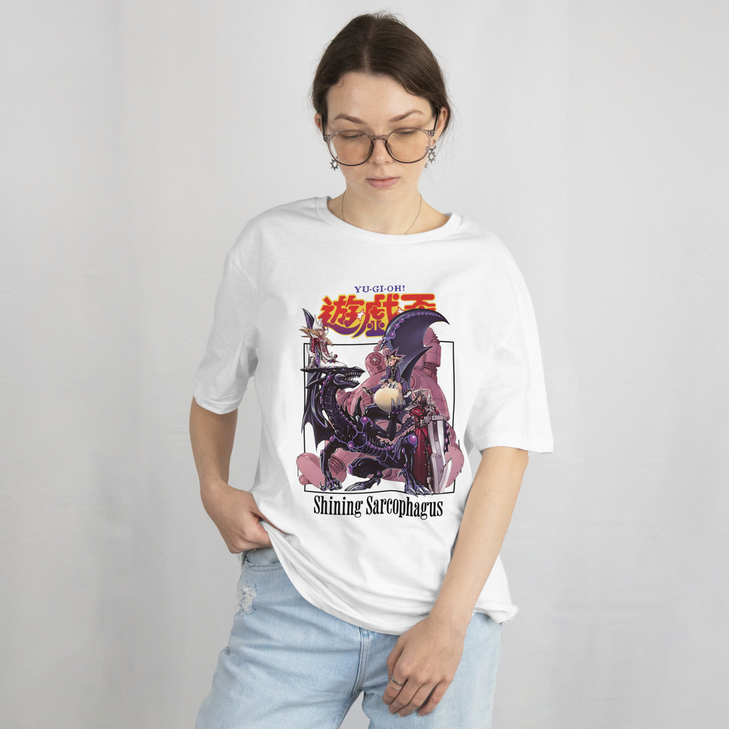 "Yu-Gi-Oh collectible graphic tee featuring iconic Dark Magician character art"