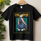 "Chun-Li anime style t-shirt for gamers, arcade fans, and streetwear lovers"