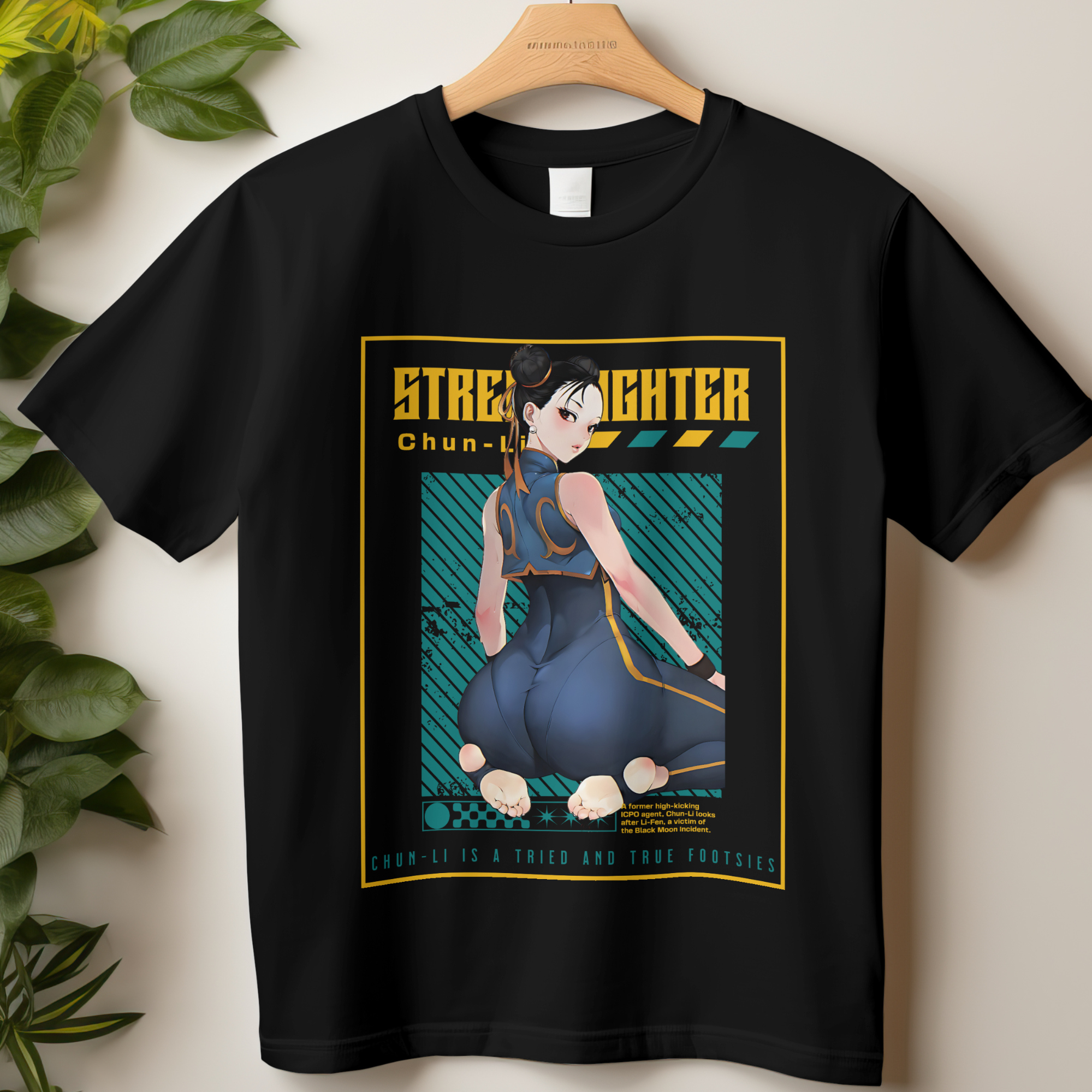"Chun-Li anime style t-shirt for gamers, arcade fans, and streetwear lovers"