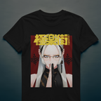 Japanese streetwear t-shirt with Tao Saotome anime print from Gokurakugai.