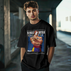 "Classic arcade fighter Vega design on black Street Fighter gaming t-shirt"