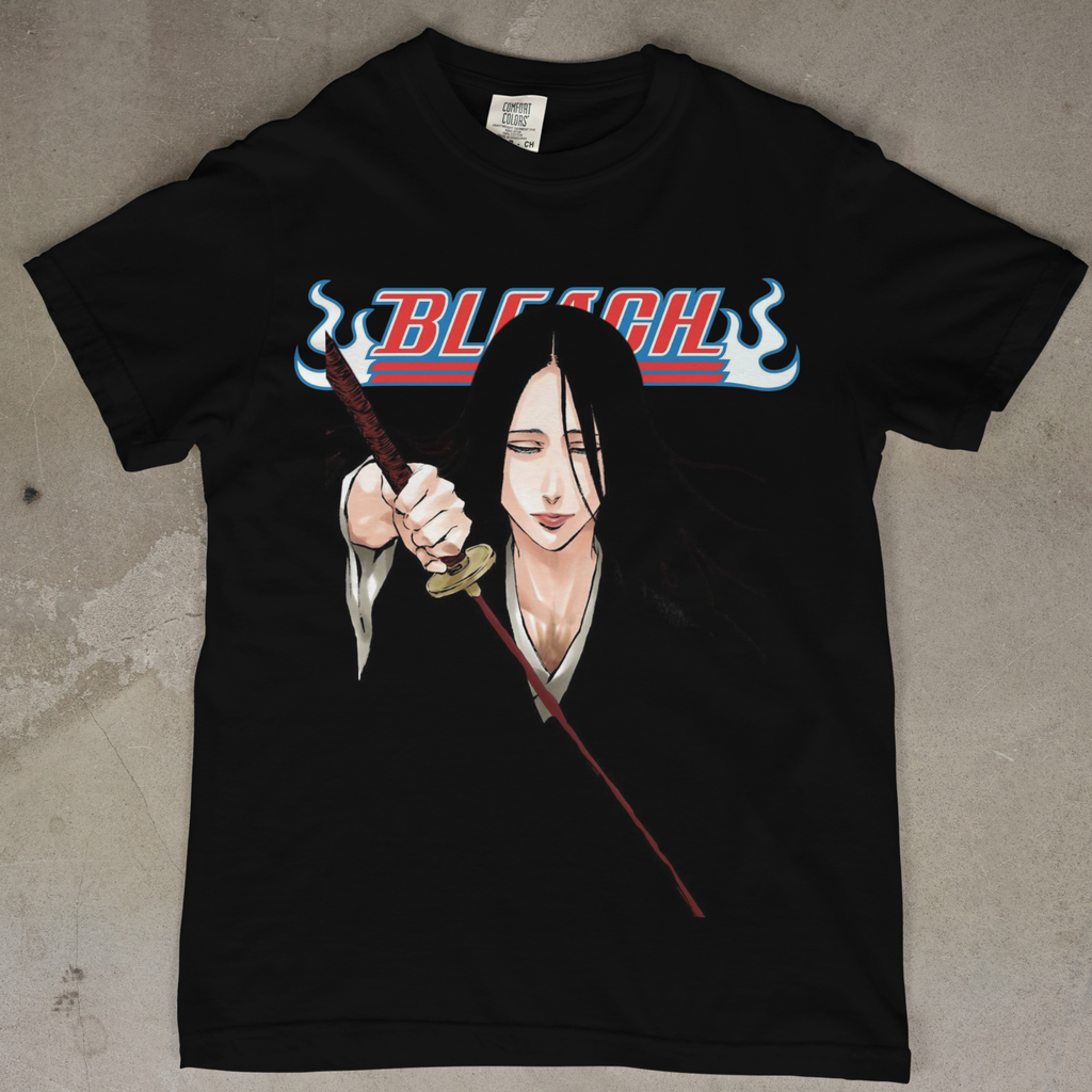 "Bleach Unohana T-shirt anime streetwear featuring powerful captain design"