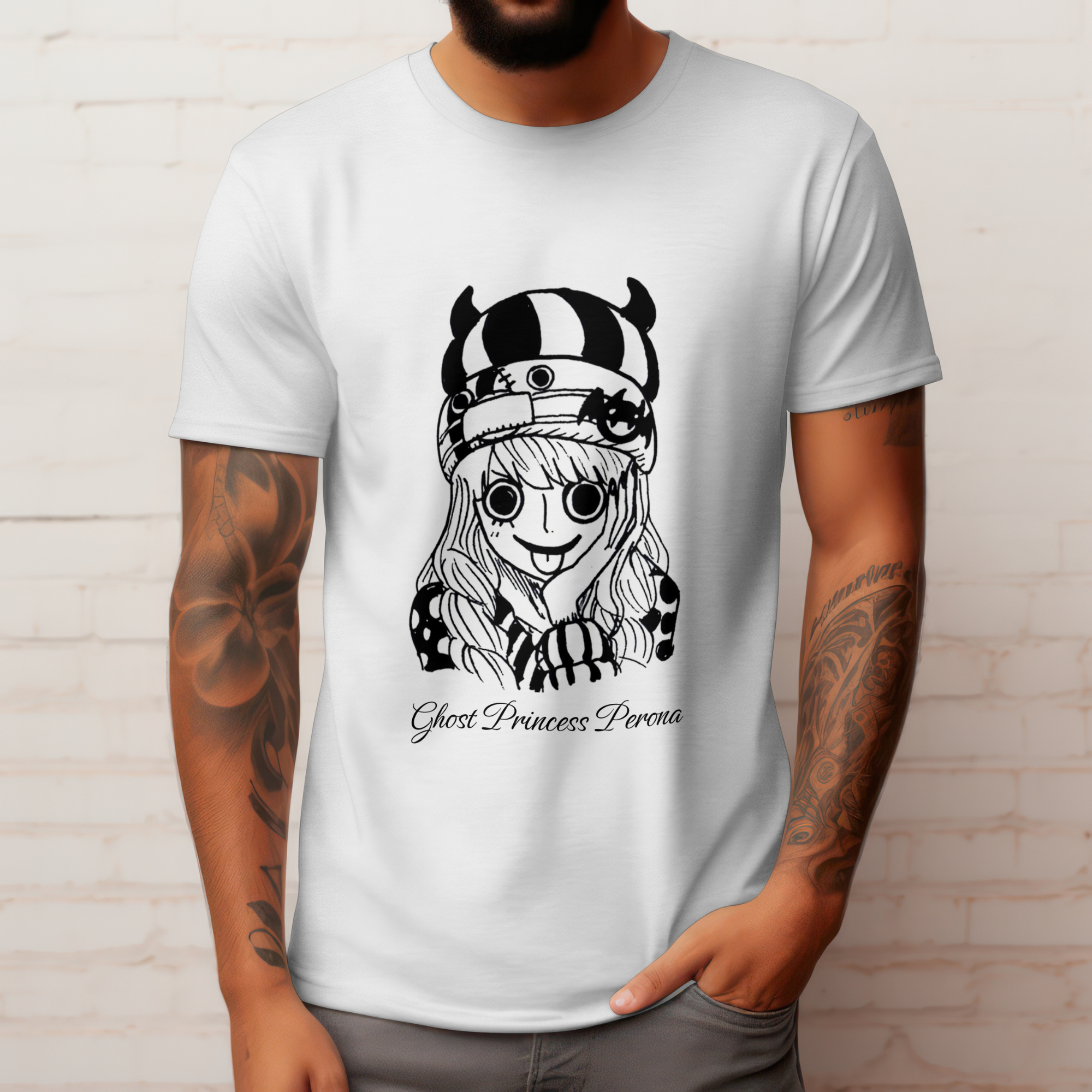 "Unisex One Piece Perona t-shirt perfect for anime lovers and streetwear style"