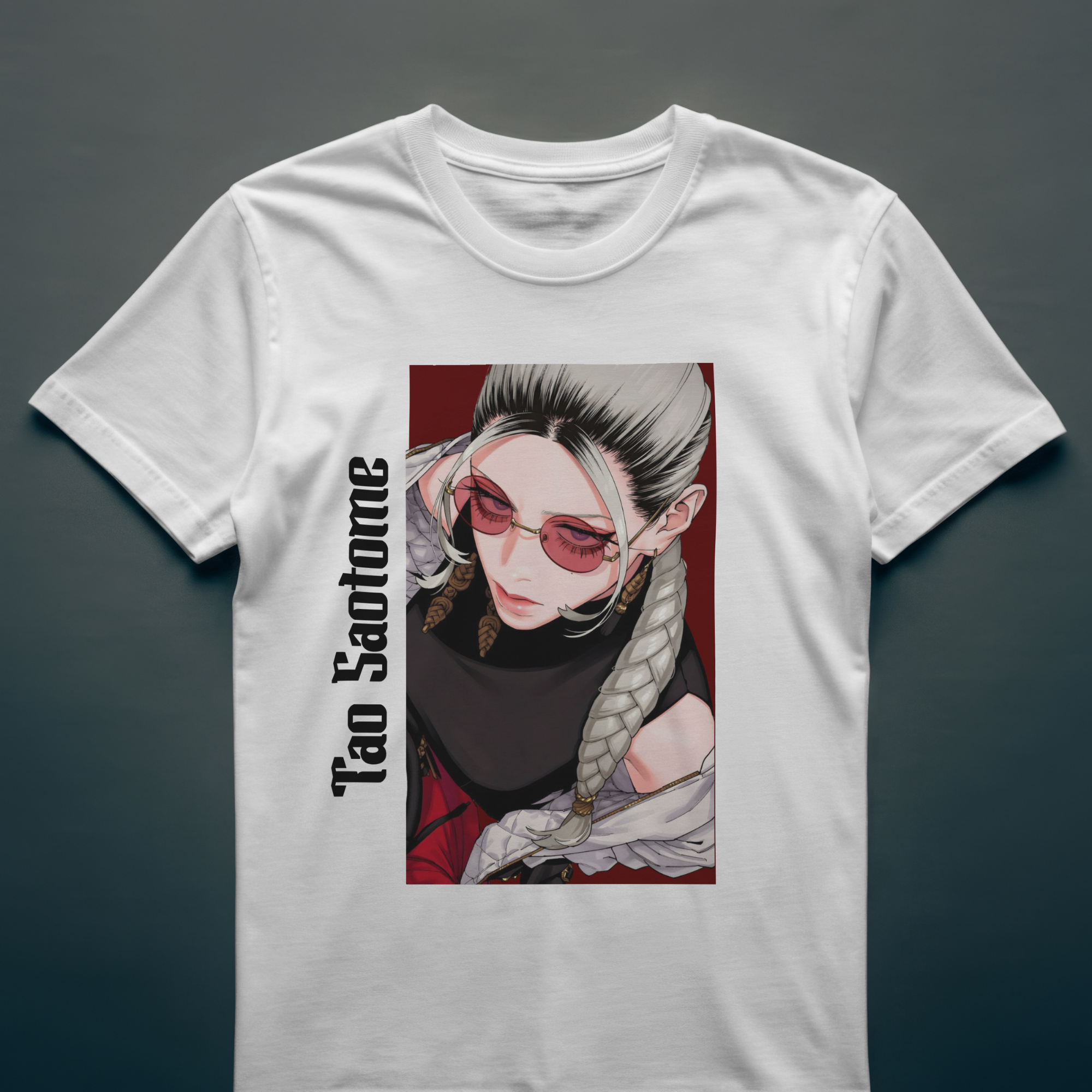 "High-quality Tao Saotome Gokurakugai tee combining anime art with casual streetwear style"