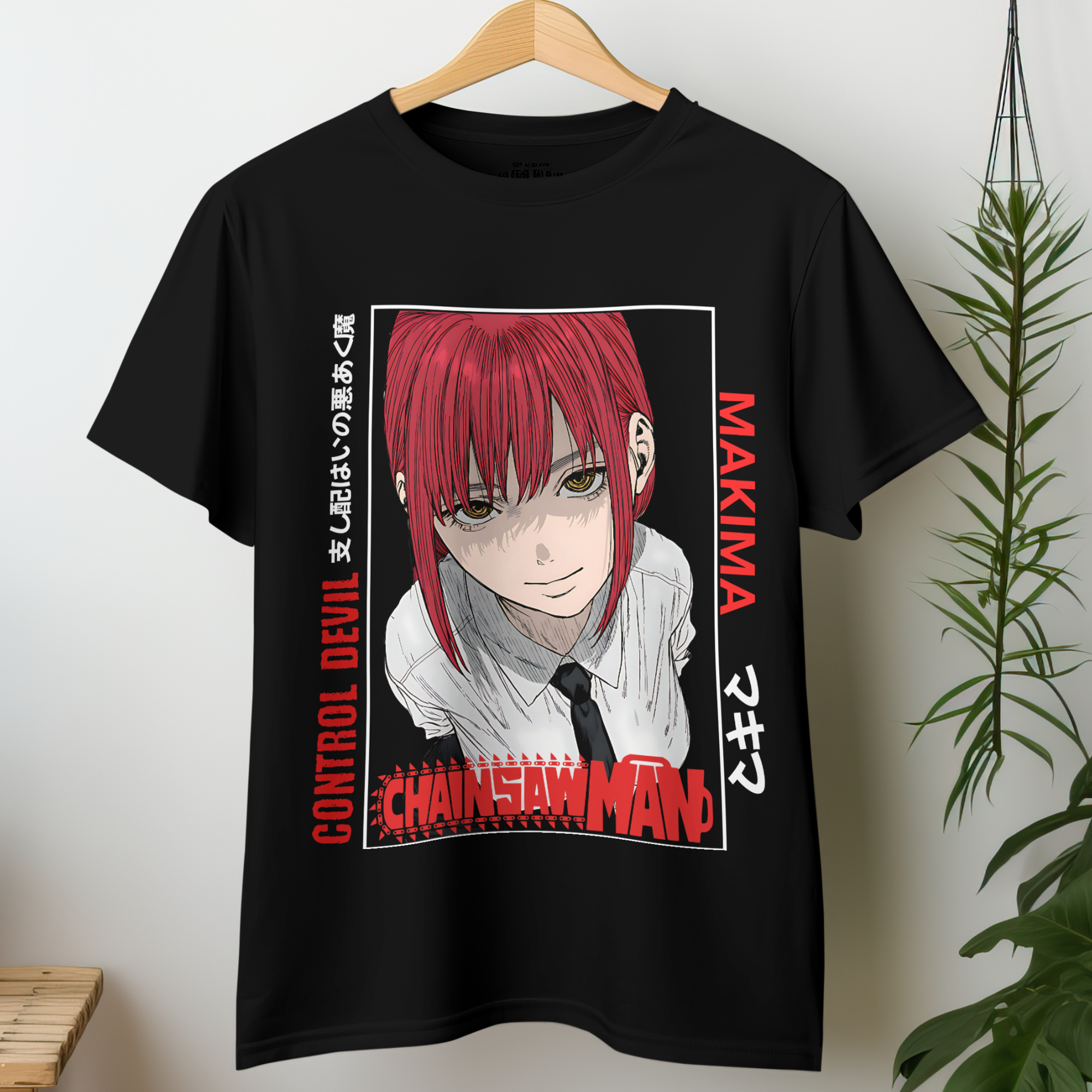Chainsaw Man Makima T-Shirt anime graphic tee for manga fans in black cotton