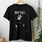 Wonder of U JoJo’s Bizarre Adventure JoJolion T-shirt in black and white minimalist manga design