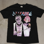 "Bleach Kenpachi Zaraki and Yachiru anime graphic T-shirt for manga fans"