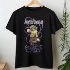 Black Joseph Joestar Stardust Crusaders anime t-shirt featuring iconic JoJo’s Bizarre Adventure design.
