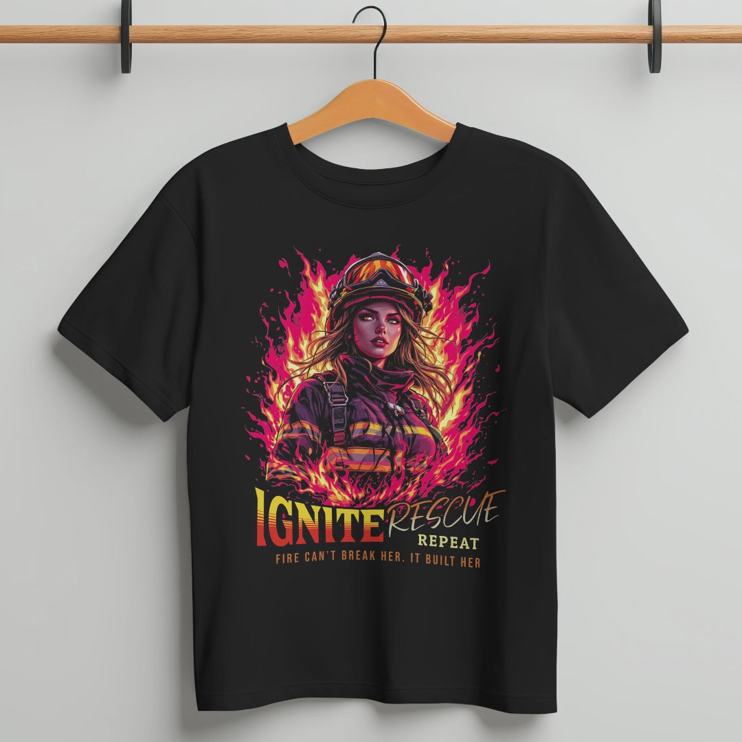 Firefighter Woman Shirt | Bold Female Hero Graphic Tee